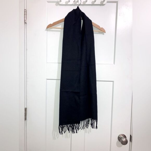 NEW Abraham Moon For J.Crew Wool Scarf Navy - Picture 1 of 6